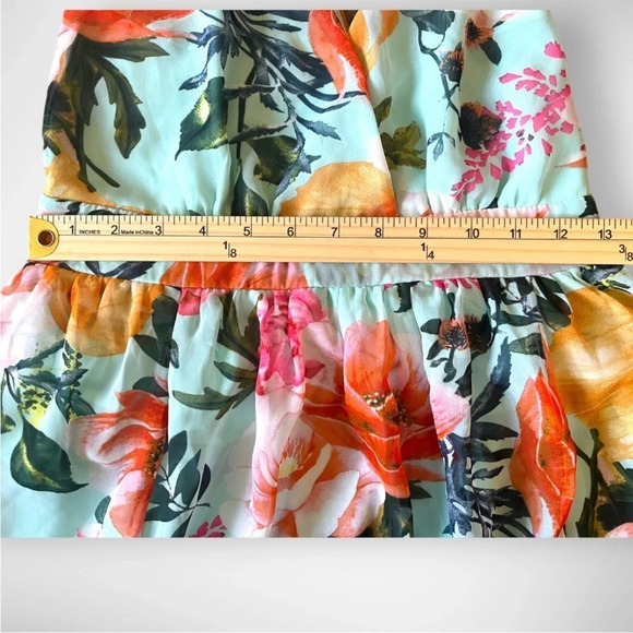 REVAMPED Women's Light Aqua Green Floral Maxi Dress XS | EUC - Picture 11 of 11